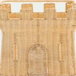alinea Matelas Enfant|Panier Déco Enfant*Panier de rangement château en rotin H26cm - naturel