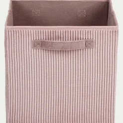 alinea Matelas Enfant|Boîte De Rangement Enfant*Panier de rangement en velours côtelé - H30xL30cm Rose
