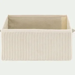 alinea Matelas Enfant|Boîte De Rangement Enfant*Panier de rangement en velours côtelé H12xL26xl20 cm - Blanc ventoux