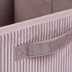 alinea Matelas Enfant|Boîte De Rangement Enfant*Panier de rangement en velours côtelé - H12xL26xl20cm Rose
