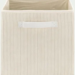 alinea Matelas Enfant|Boîte De Rangement Enfant*Panier de rangement en velours côtelé H30xL30cm - Blanc ventoux