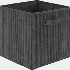alinea Matelas Enfant|Boîte De Rangement Enfant*Panier de rangement en velours côtelé H30xL30cm - Gris ardoise
