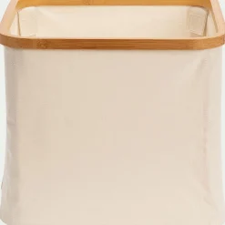 alinea Accessoire De Salle De Bain|Panier*Panier en polycoton et bambou H15xL33cm - blanc