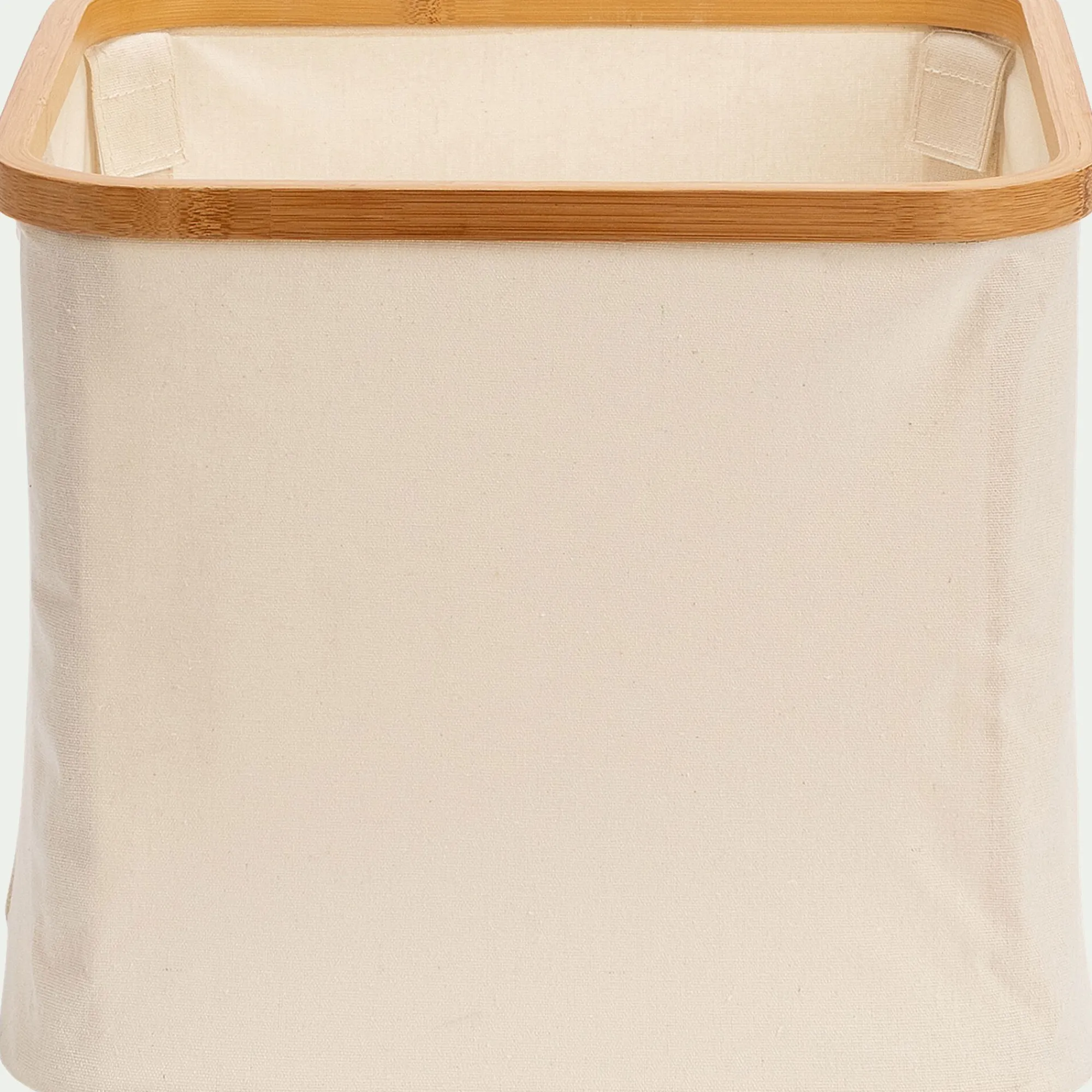 alinea Accessoire De Salle De Bain|Panier*Panier en polycoton et bambou H15xL33cm - blanc