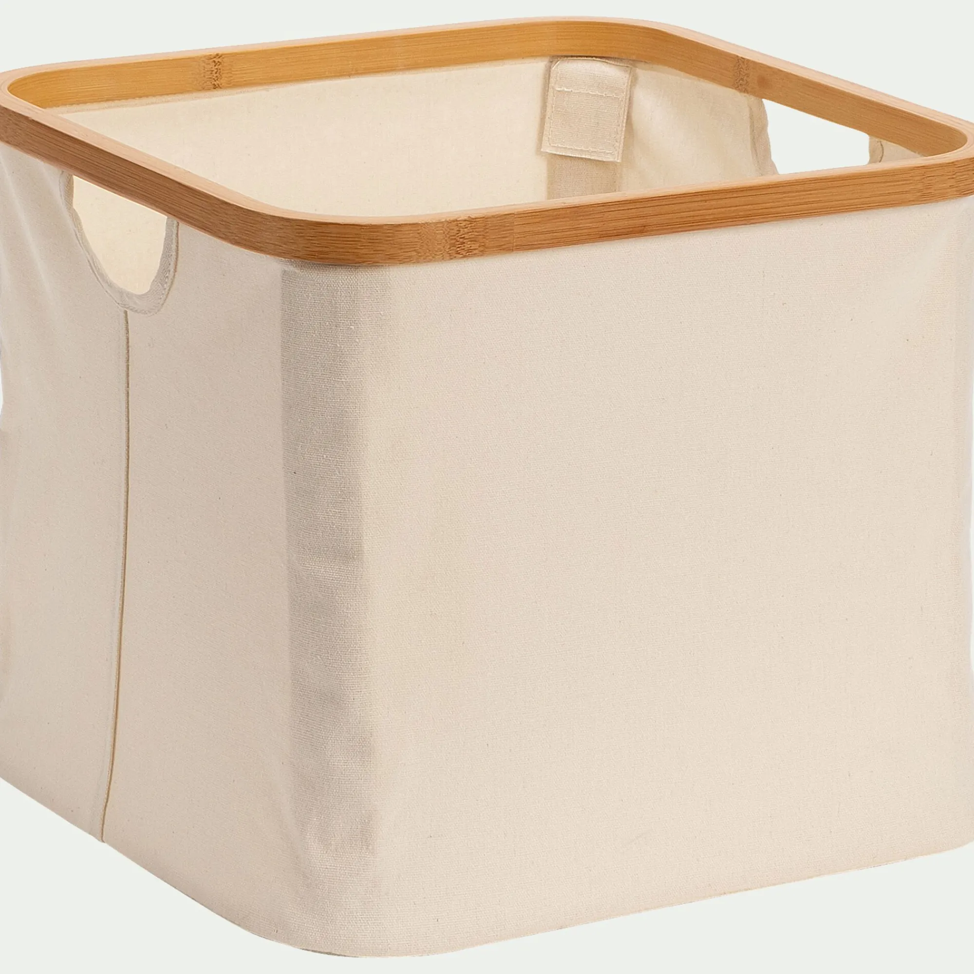 alinea Accessoire De Salle De Bain|Panier*Panier en polycoton et bambou H15xL33cm - blanc