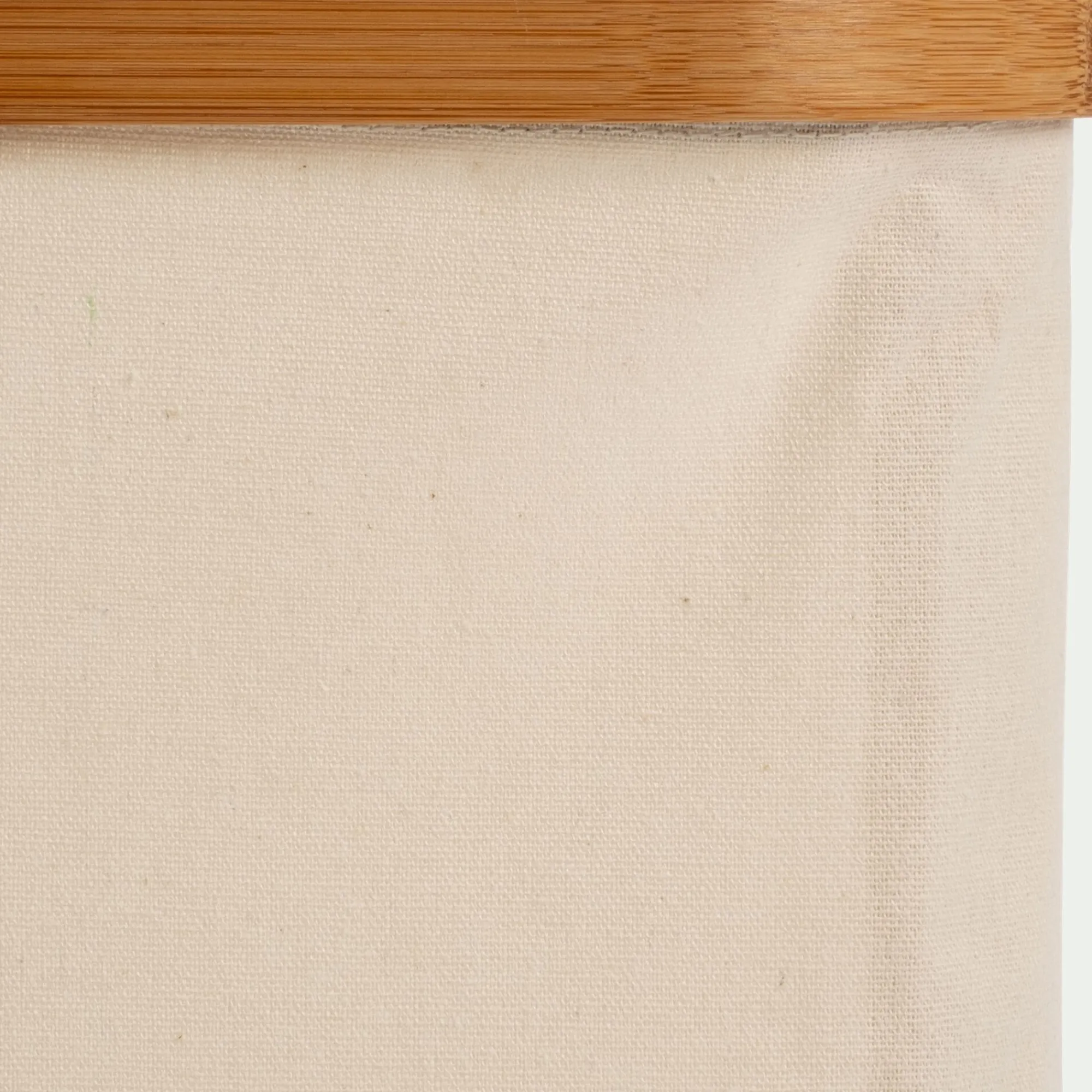 alinea Accessoire De Salle De Bain|Panier*Panier en polycoton et bambou H15xL33cm - blanc