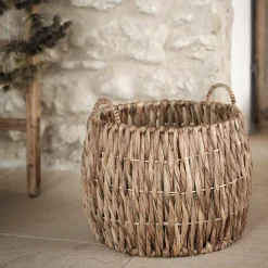 alinea Panier|Panier À Linge*Panier rond en jonc de mer tressé H37xD45cm - naturel