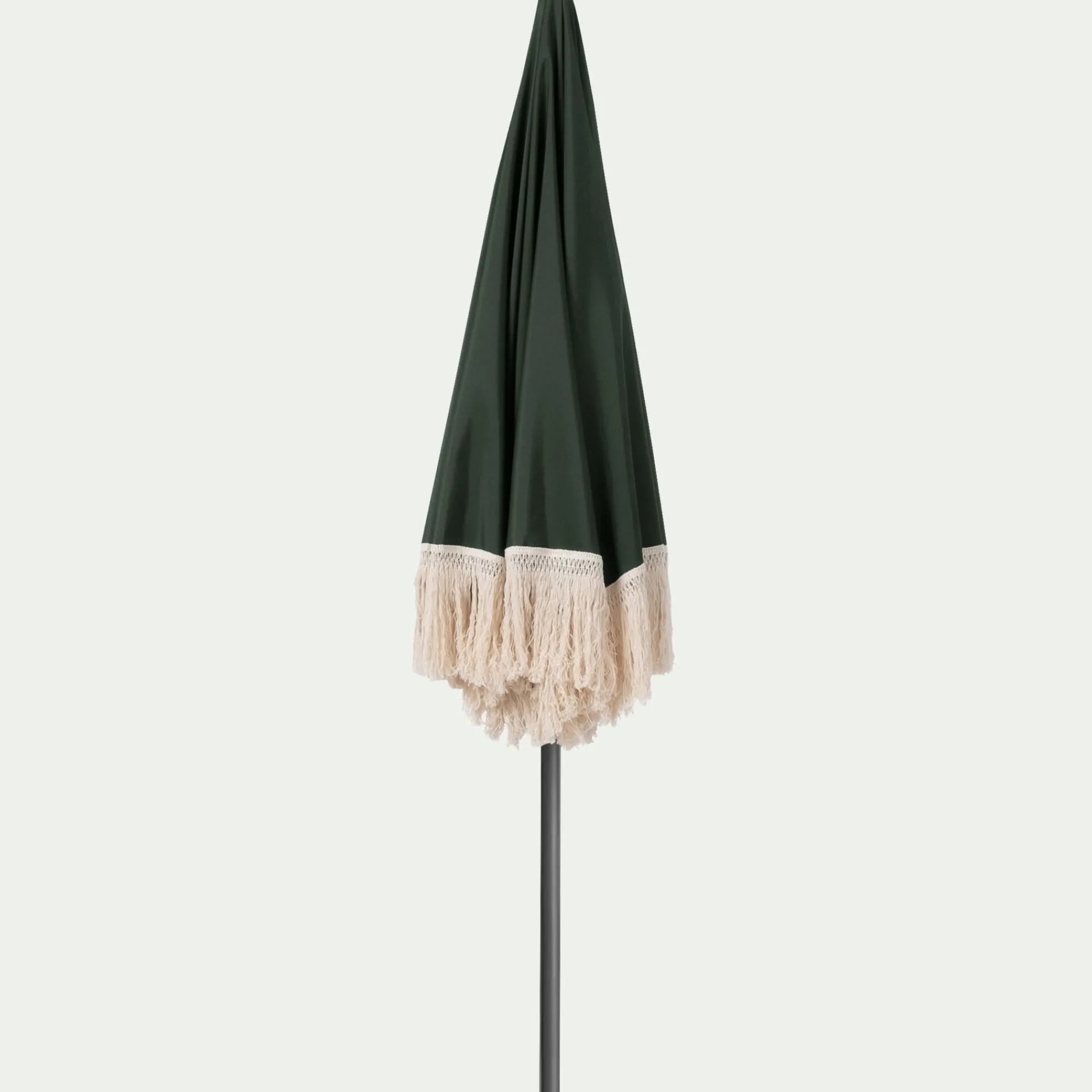 alinea Parasol De Balcon*Parasol à franges et pied de parasol D180cm - kaki Vert