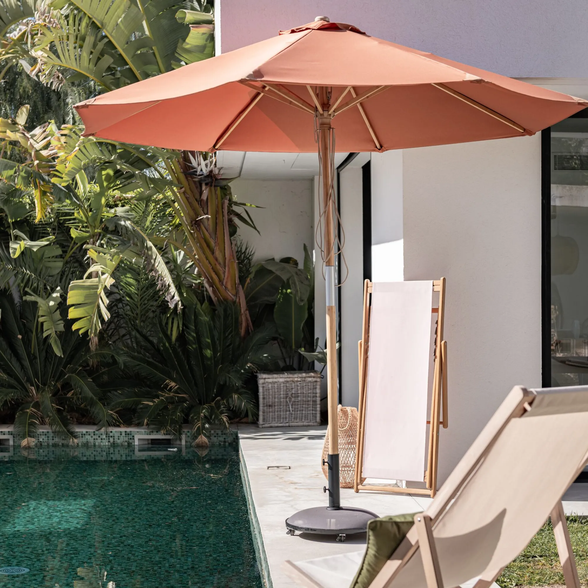 alinea Parasol De Balcon|Parasol Droit*Parasol droit en bambou - D270cm Brun rustrel