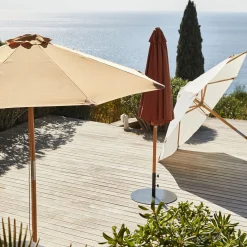 alinea Parasol De Balcon|Parasol Droit*Parasol droit en bambou D270cm - écru Blanc