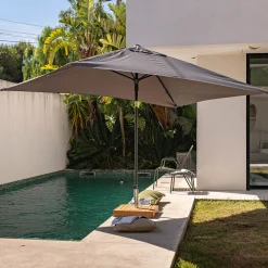 alinea Parasol De Balcon|Parasol Droit*Parasol droit en tissu et métal 200x300cm - Gris