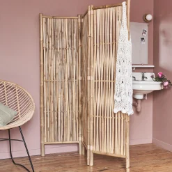 alinea Accessoire De Salle De Bain*Paravent 3 volets en bambou - L139cm Naturel