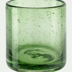 alinea Photophore*Photophore en verre bullé D8,3cm - Vert