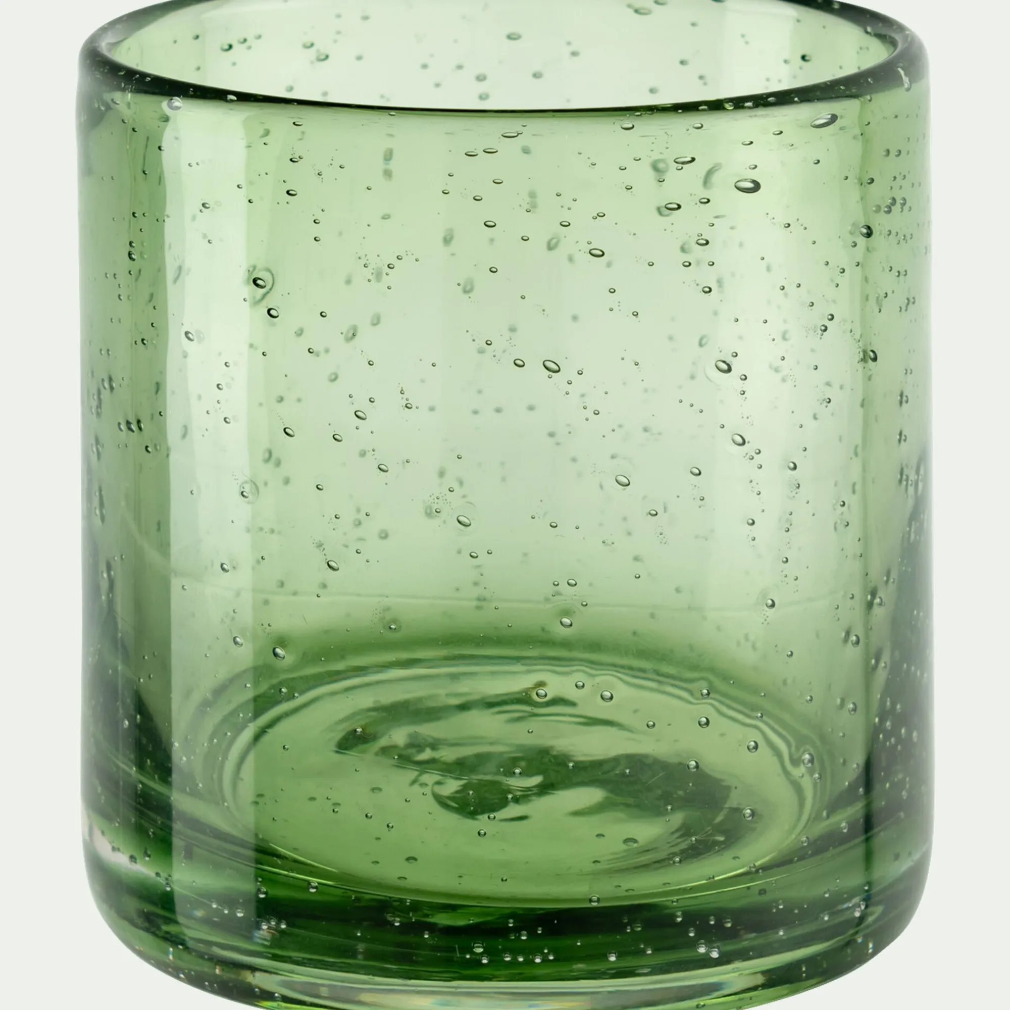 alinea Photophore*Photophore en verre bullé D8,3cm - Vert