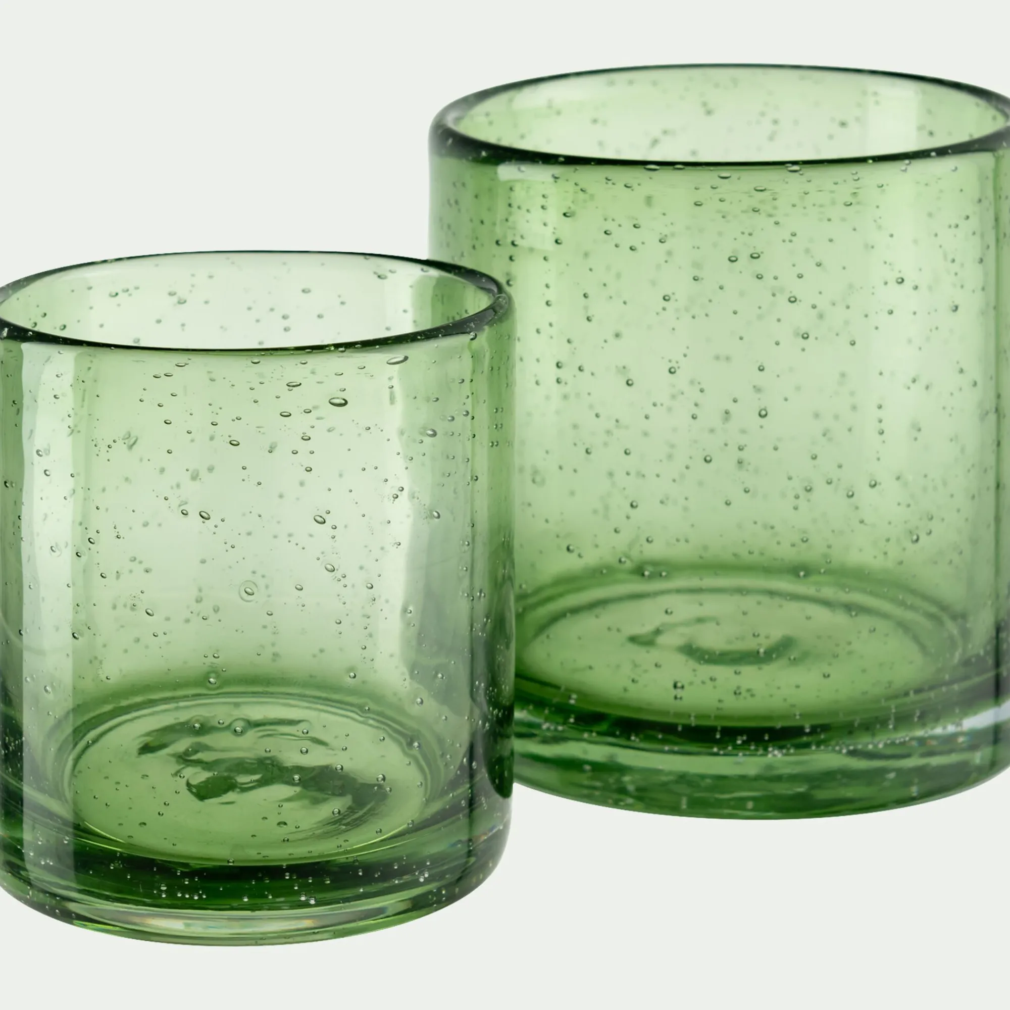 alinea Photophore*Photophore en verre bullé D8,3cm - Vert