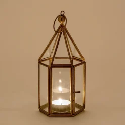 alinea Bougie Et Photophore De Noël*Photophore lanterne en métal H19cm - Doré