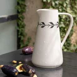 alinea Pichet, Bouteille En Verre Et Carafe*Pichet motif floral en faïence 1L - Blanc