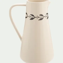 alinea Pichet, Bouteille En Verre Et Carafe*Pichet motif floral en faïence 1L - Blanc