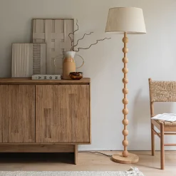 alinea Pied De Lampadaire*Pied de lampadaire en bois d'hévéa H142 cm - Bois clair