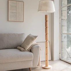 alinea Pied De Lampadaire*Pied de lampadaire en bois d'hévéa H152 cm - Bois clair
