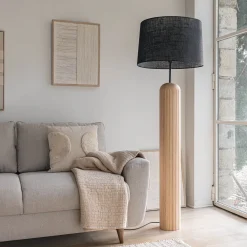 alinea Pied De Lampadaire*Pied de lampadaire en bois d'hévéa H138 cm - Bois clair
