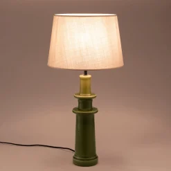 alinea Pied De Lampe*Pied de lampe électrifié en céramique D12cm - Vert