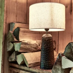alinea Pied De Lampe*Pied de lampe électrifié en bois de manguier H40cm - foncé Marron