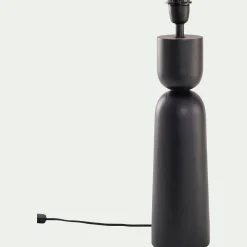 alinea Pied De Lampe*Pied de lampe électrifié en bois de manguier H55cm - Noir