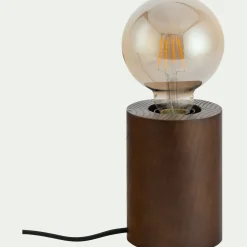 alinea Lampe De Chevet|Pied De Lampe*Pied de lampe électrifiée en bois de châtaignier - H12,5cm Bois foncé