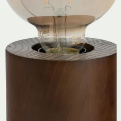 alinea Lampe De Chevet|Pied De Lampe*Pied de lampe électrifiée en bois de châtaignier - H12,5cm Bois foncé