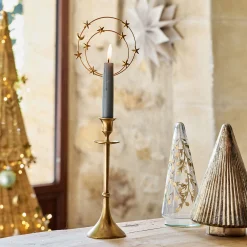 alinea Décoration De La Table De Noël|Bougie Et Photophore De Noël*Pins pour bougie H20cm - Doré