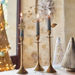 alinea Décoration De La Table De Noël|Bougie Et Photophore De Noël*Pins pour bougie H20cm - Doré