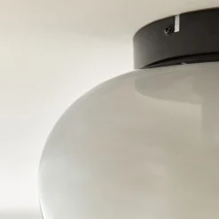 alinea Plafonnier*Plafonnier électrifié en verre fumé D30,5cm - Noir