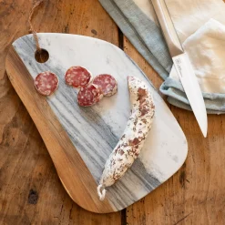 alinea Salière Et Poivrière|Planche À Découper*Planche à découper en marbre et acacia - Blanc