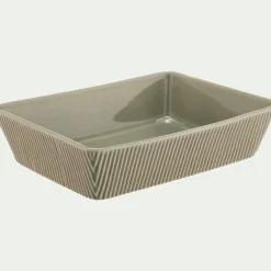 alinea Bocal De Cuisine|Plat À Four*Plat à four individuel en grès strié L31cm - Vert