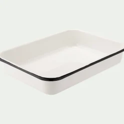 alinea Bocal De Cuisine|Plat À Four*Plat à four rectangulaire en acier 25x35cm - Blanc
