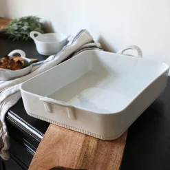 alinea Plat À Four*Plat à lasagnes en porcelaine - Blanc