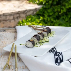 alinea Plat De Service Et Saladier*Plat à sushis en porcelaine L35,7cm - Blanc