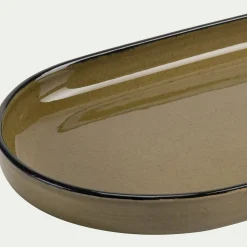 alinea Plat Et Vaisselle Apéro|Plat De Service Et Saladier*Plat apéritif en grès L32,8xl10,5cm - mousse Vert