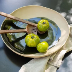 alinea Plat De Service Et Saladier|Assiette De Noël*Plat de présentation à motif en grès L36,6cm - beige alpilles Vert