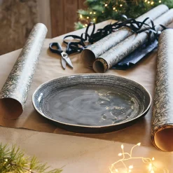alinea Plat De Service Et Saladier|Assiette De Noël*Plat de présentation en grès D34,2cm - Bleu