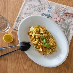 alinea Plat De Service Et Saladier|Assiette De Noël*Plat de présentation ovale en porcelaine qualité hôtelière L33cm - Blanc