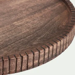 alinea Plat De Service Et Saladier*Plat de présentation sur pied en bois de manguier D32cm - Naturel