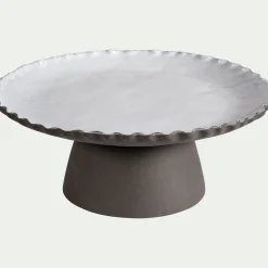 alinea Plat De Service Et Saladier|Assiette De Noël*Plat de présentation sur pied en grès D28cm - Noir