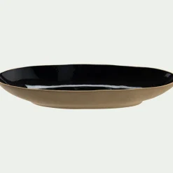 alinea Plat De Service Et Saladier*Plat ovale en grès recyclé L33cm - Noir
