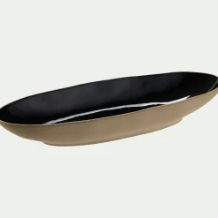 alinea Plat De Service Et Saladier*Plat ovale en grès recyclé L33cm - Noir