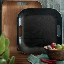 alinea Plateau*Plateau carré en bois L39xl39cm - Noir