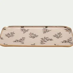 alinea Décoration De La Table De Noël|Objet Décoratif De Noël*Plateau déco motif Fragon en fer 20x32cm - Blanc