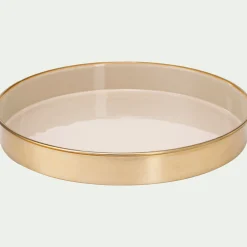 alinea Décoration À Poser|Décoration De La Table De Noël*Plateau décoratif rond en fer émaillé - D29,5cm Beige