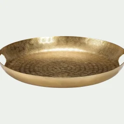 alinea Décoration À Poser|Décoration De La Table De Noël*Plateau rond en aluminium D40cm - Doré